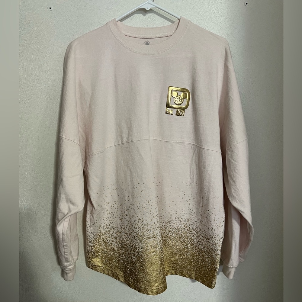 DISNEY‎ Classic Long Sleeve Spirit Jersey Light Pink and Gold 2021 Womens Size L